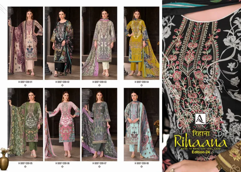 Rihaana Vol 24 By Alok Suit Cambric Cotton Dress Material